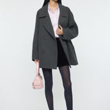 DOUBLE BREASTED MID COAT Charcoal / 1 (S)