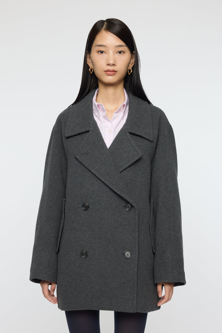DOUBLE BREASTED MID COAT Charcoal / 1 (S)