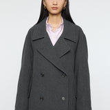 DOUBLE BREASTED MID COAT Charcoal / 1 (S)