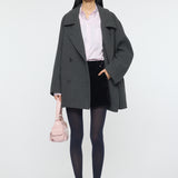 DOUBLE BREASTED MID COAT Charcoal / 1 (S)