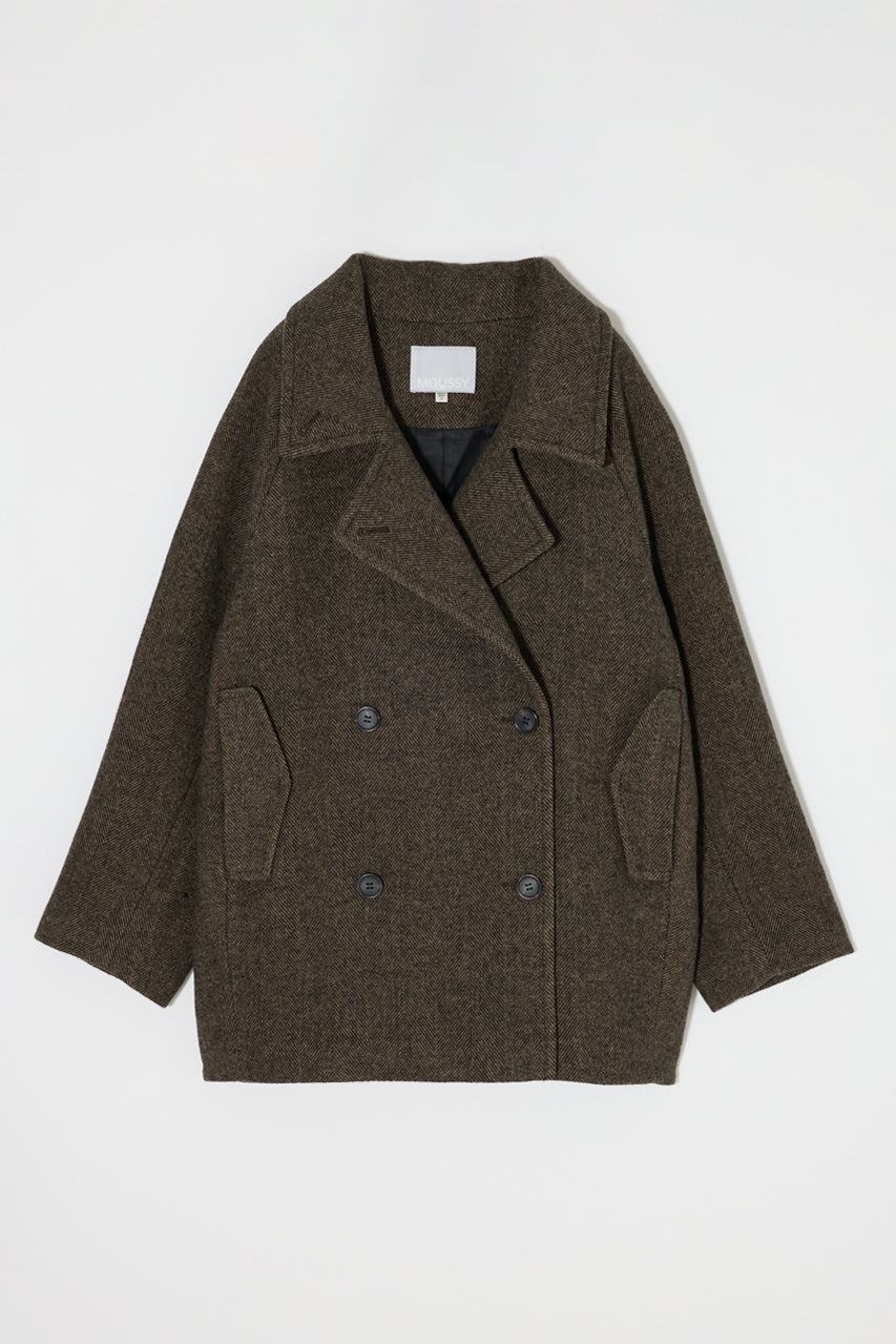 DOUBLE BREASTED MID COAT Multi Brown / 1 (S)