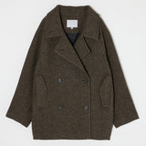 DOUBLE BREASTED MID COAT Multi Brown / 1 (S)