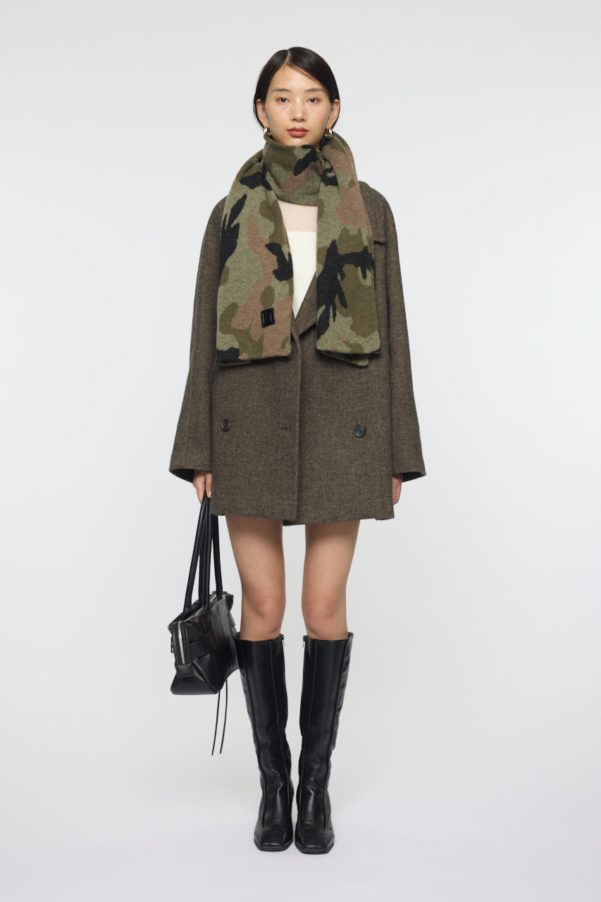 DOUBLE BREASTED MID COAT Multi Brown / 1 (S)