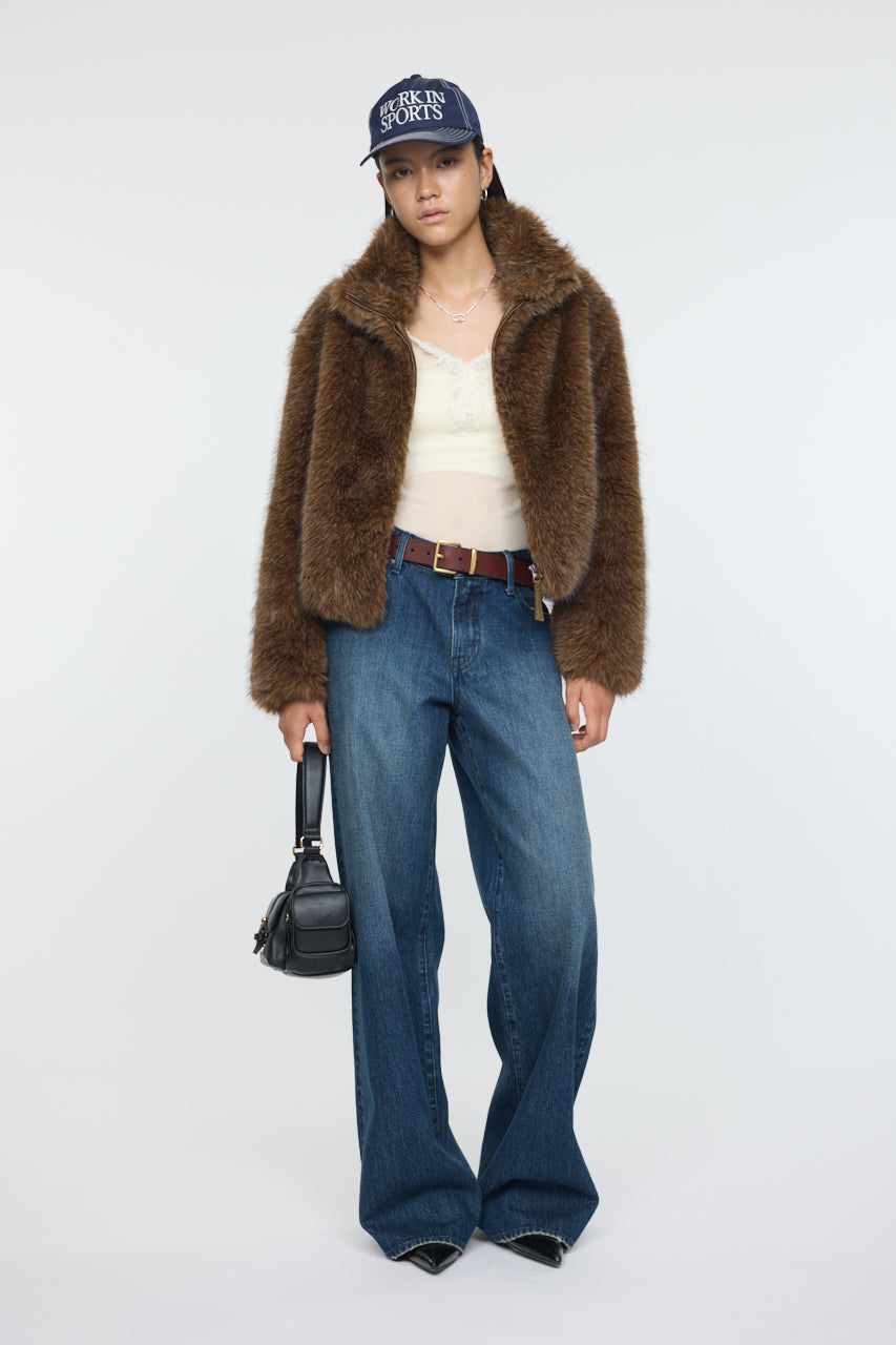 Faux Fur Stand Collar Jacket – MOUSSY