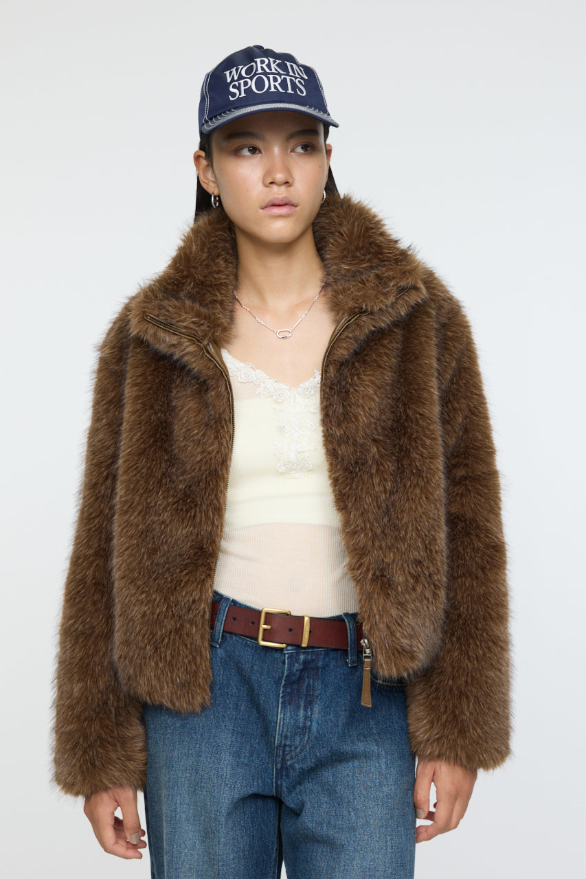 ジャケット・アウター MOUSSY F/FUR STAND COLLAR JACKET Faux Fur Stand Collar Jacket – MOUSSY