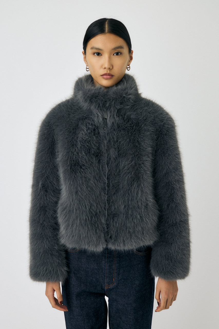 F/FUR STAND COLLAR JACKET Gray / Free