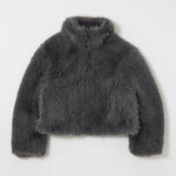 F/FUR STAND COLLAR JACKET Gray / Free