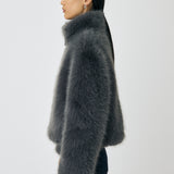 F/FUR STAND COLLAR JACKET Gray / Free