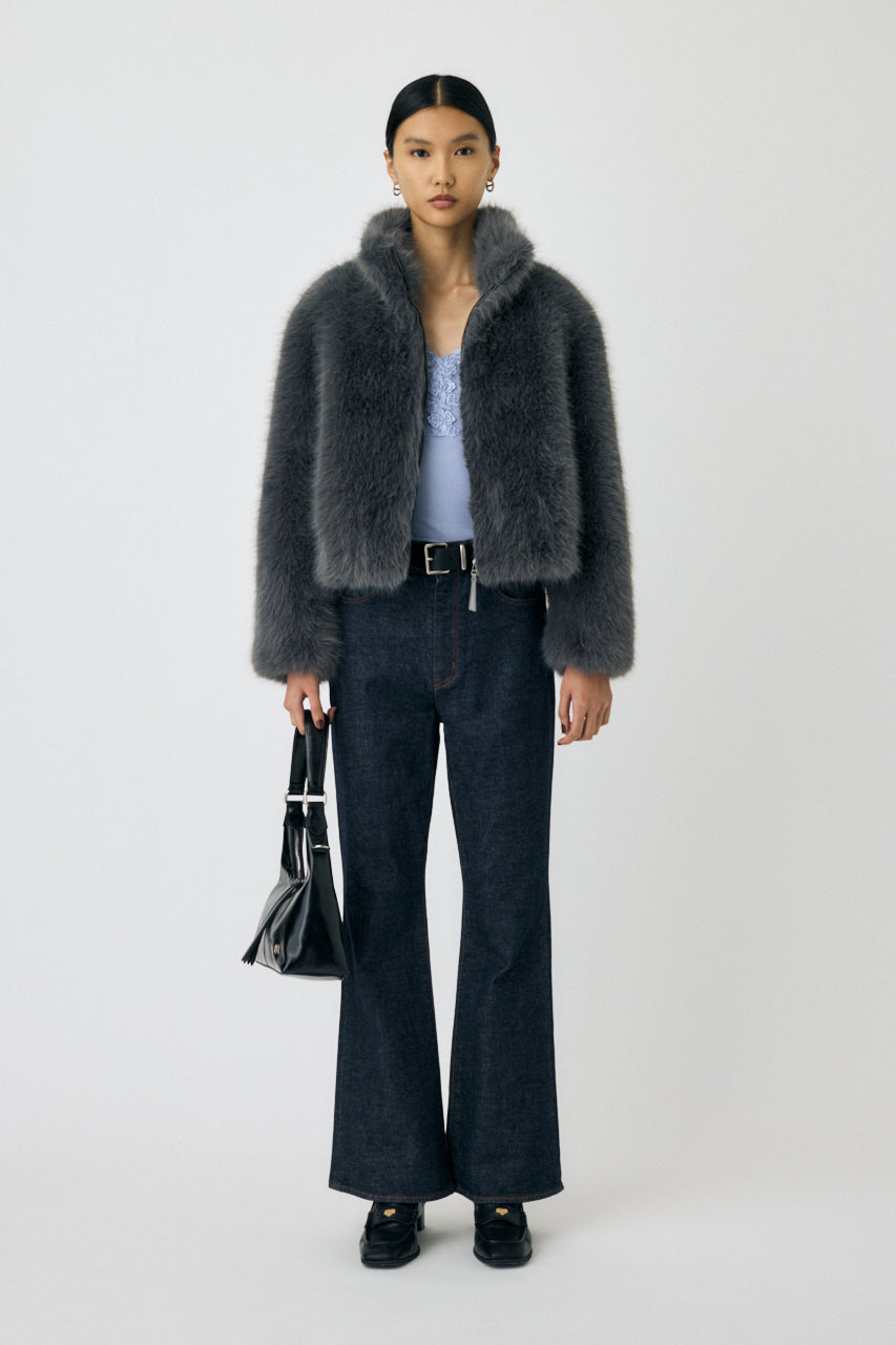 Faux Fur Stand Collar Jacket – MOUSSY
