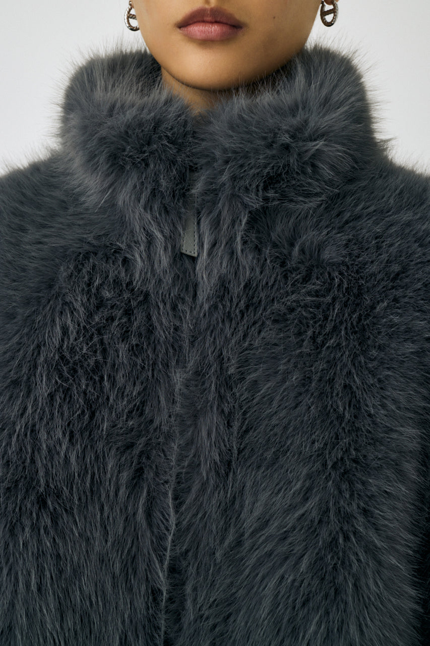 F/FUR STAND COLLAR JACKET Gray / Free