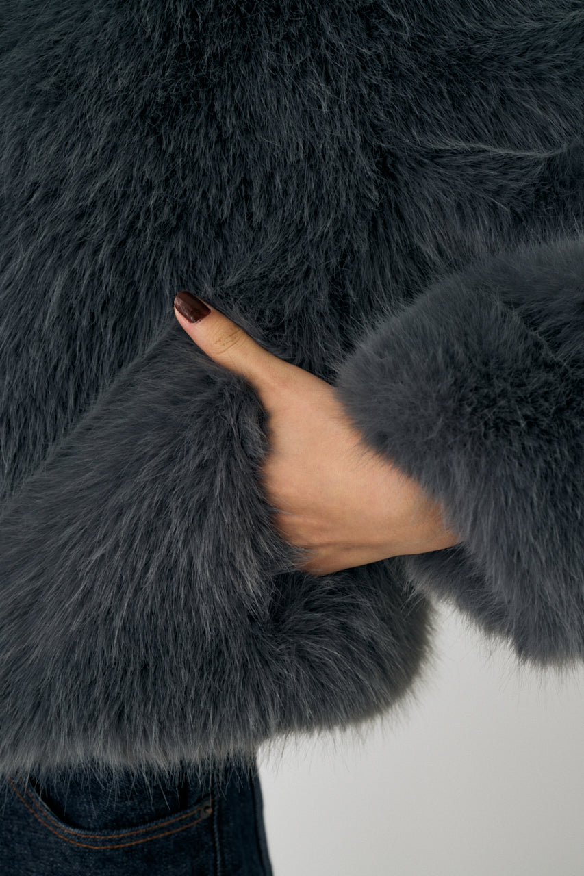 F/FUR STAND COLLAR JACKET Gray / Free