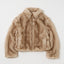 FAUX FUR STAND COLLAR JACKET Light Beige / Free