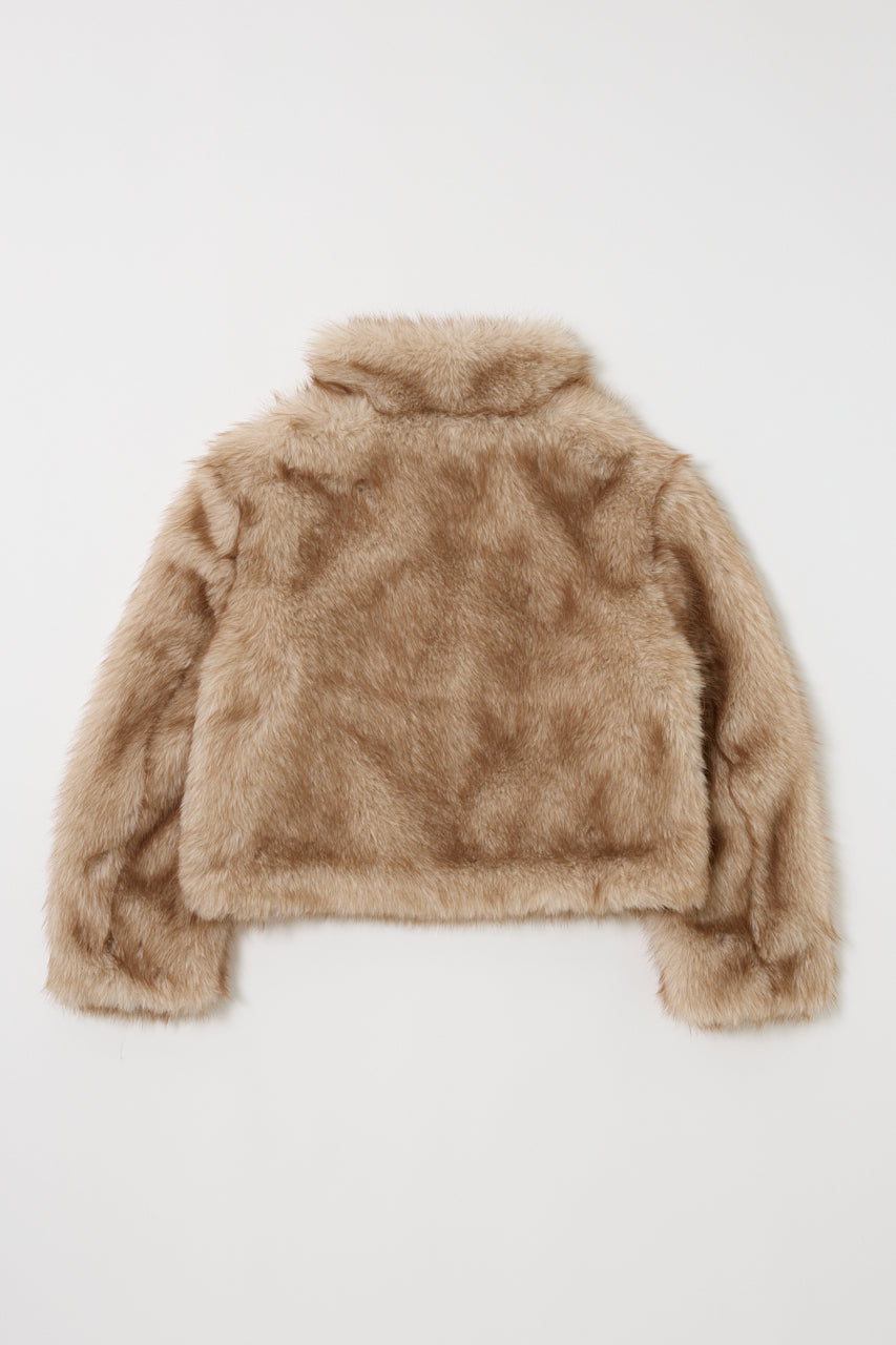 F/FUR STAND COLLAR JACKET Light Beige / Free