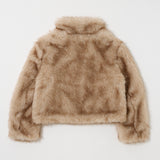 F/FUR STAND COLLAR JACKET Light Beige / Free