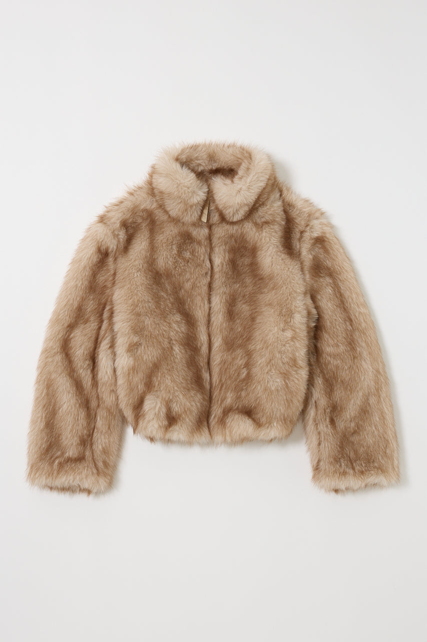 F/FUR STAND COLLAR JACKET Light Beige / Free