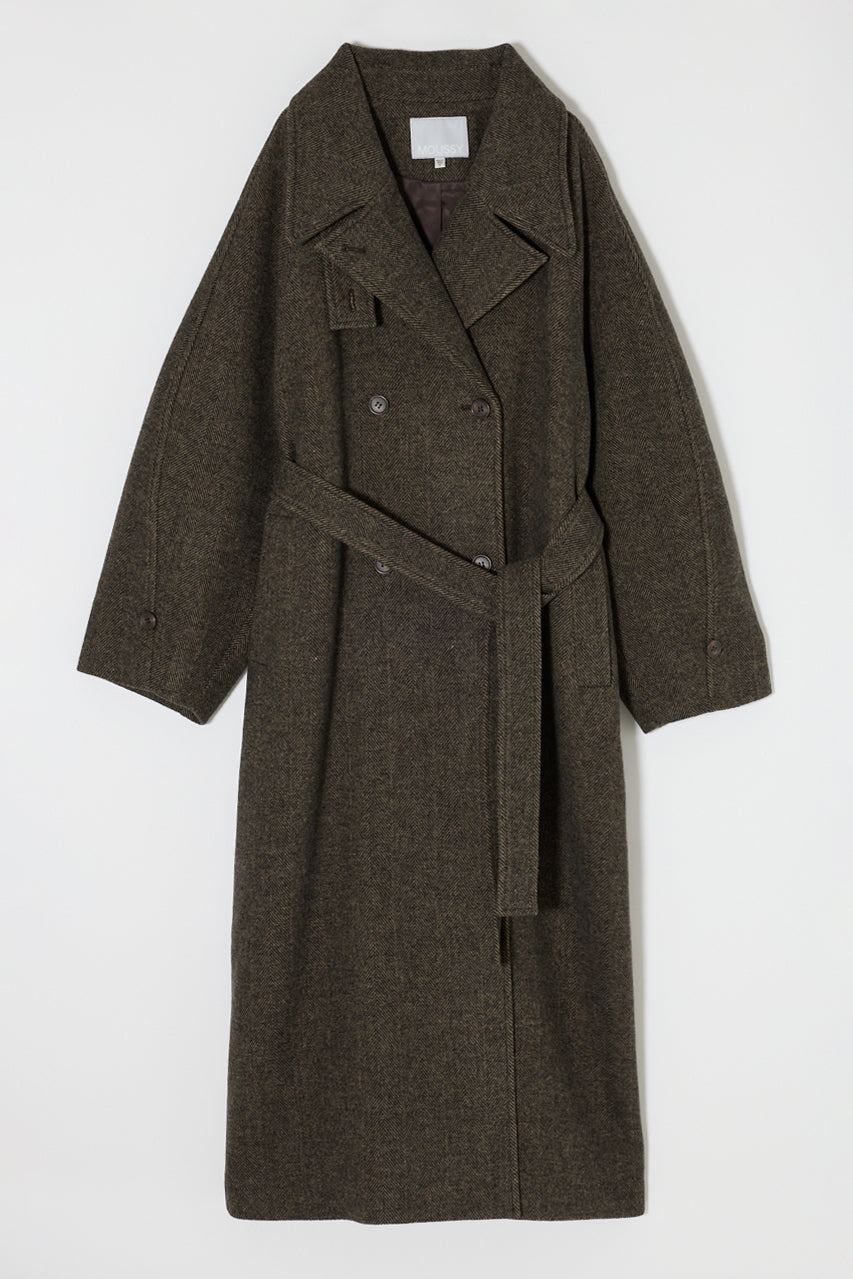 FORM SLEEVE LONG COAT Multi Brown / 1 (S)