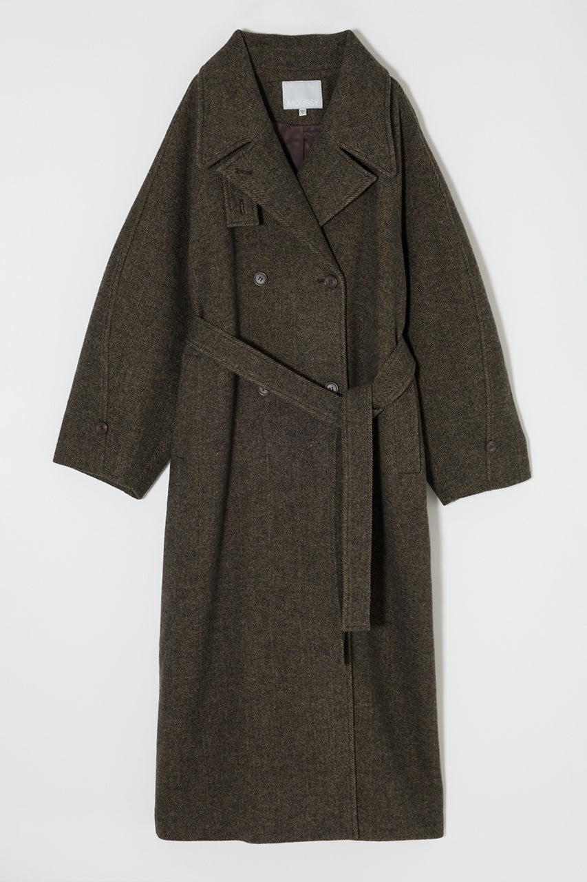 FORM SLEEVE LONG COAT Multi Brown / 1 (S)