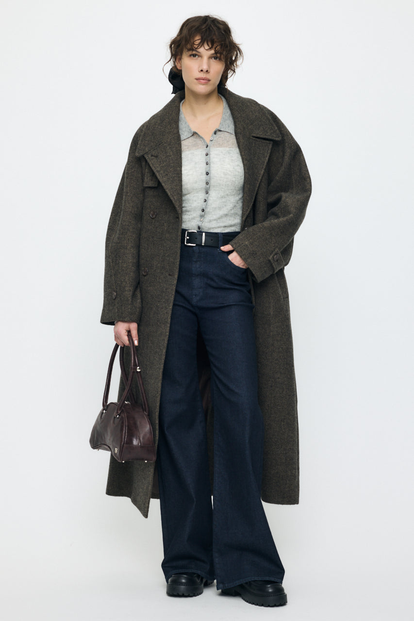 FORM SLEEVE LONG COAT Multi Brown / 1 (S)