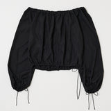 OFF SHOULDER PUFFY BLOUSE Black / Free