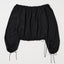 OFF SHOULDER PUFFY BLOUSE Black / Free