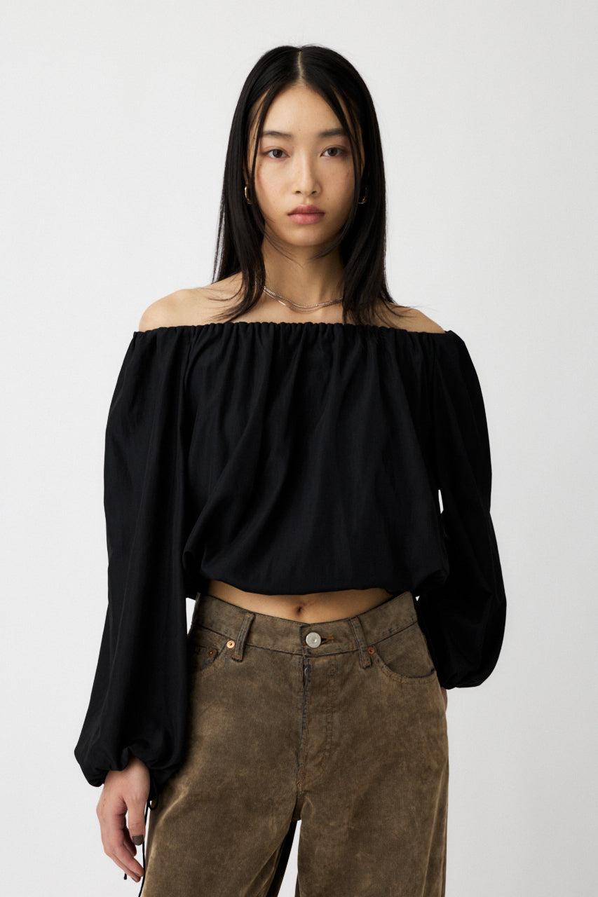 OFF SHOULDER PUFFY BLOUSE Black / Free