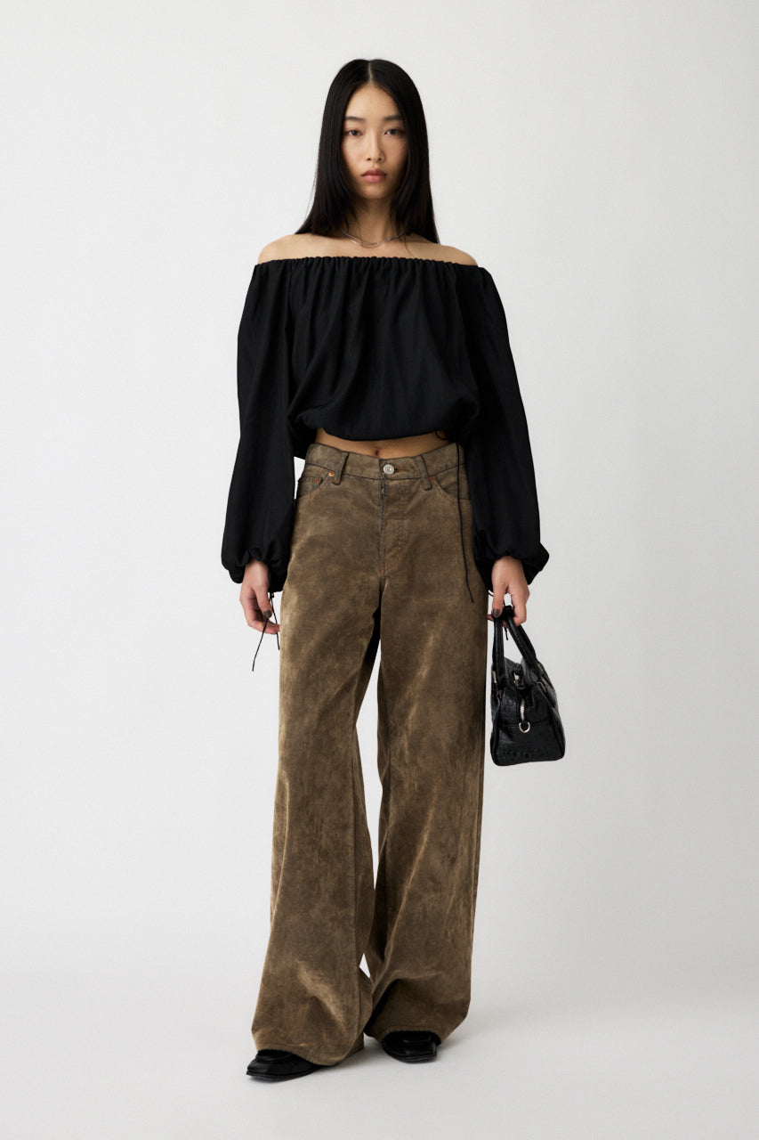 OFF SHOULDER PUFFY BLOUSE Black / Free