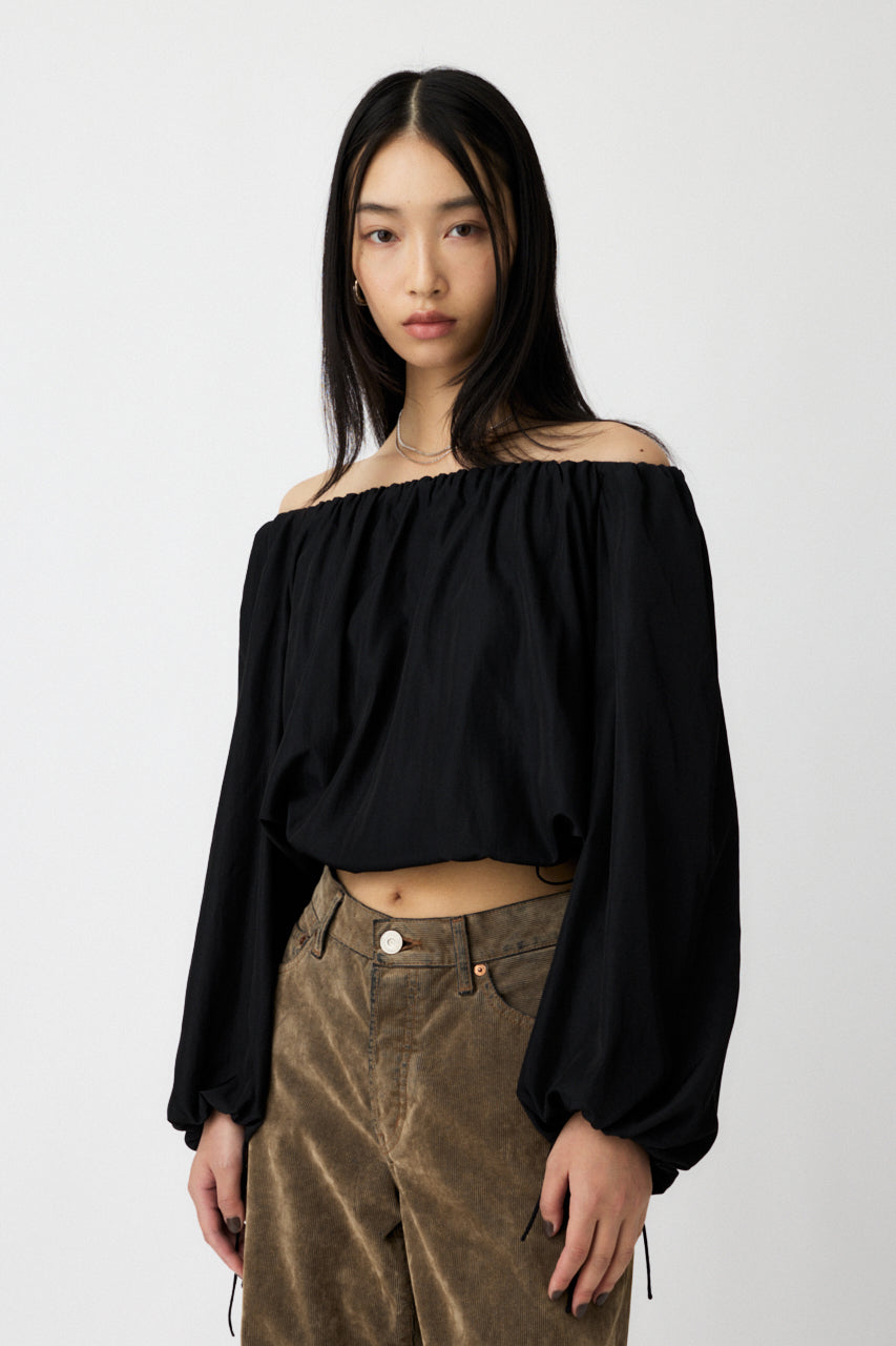 OFF SHOULDER PUFFY BLOUSE Black / Free