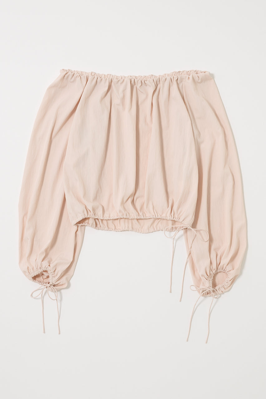 OFF SHOULDER PUFFY BLOUSE Light Pink / Free