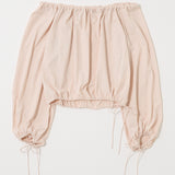 OFF SHOULDER PUFFY BLOUSE Light Pink / Free