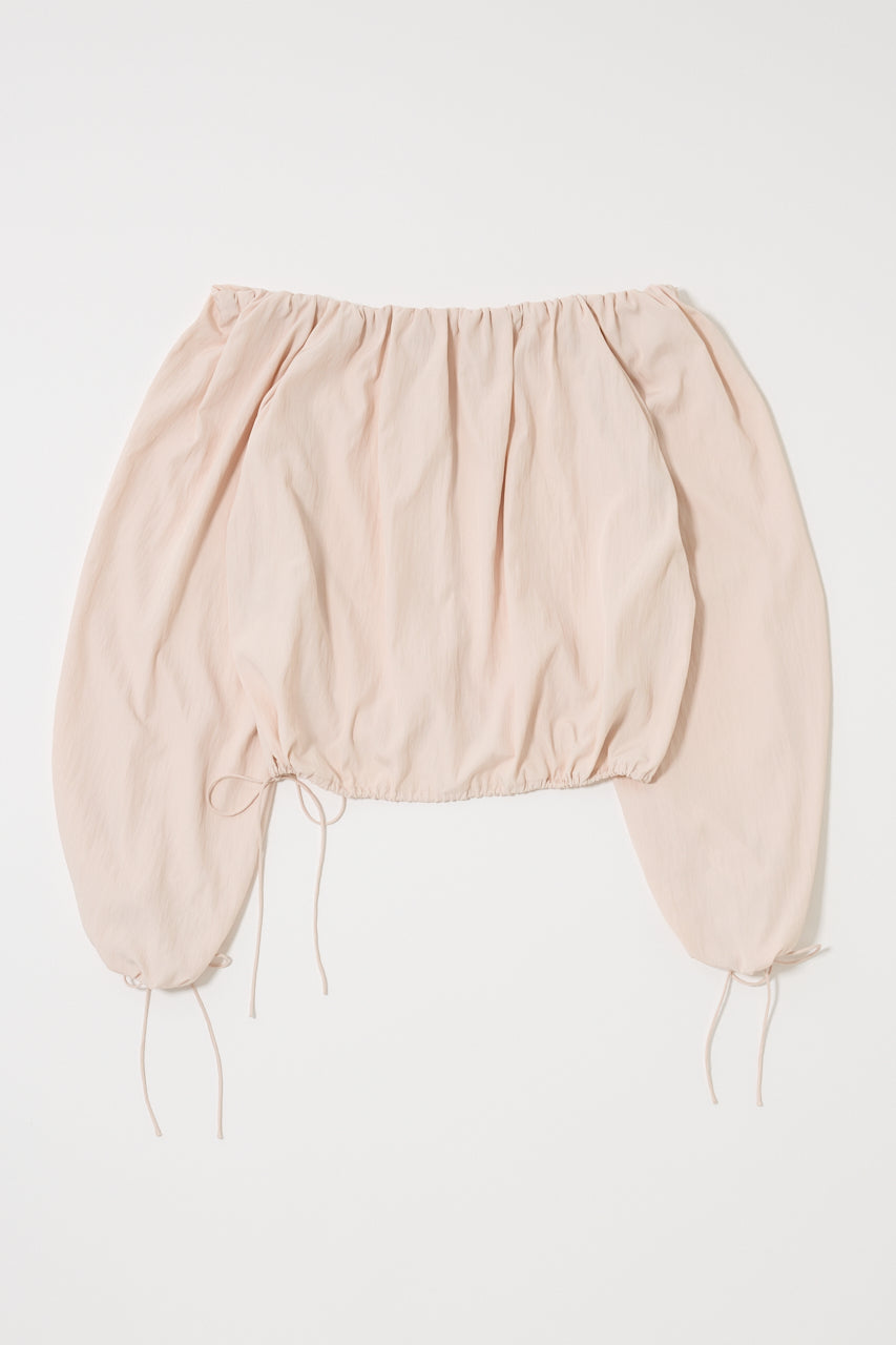 OFF SHOULDER PUFFY BLOUSE Light Pink / Free