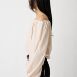 OFF SHOULDER PUFFY BLOUSE Light Pink / Free
