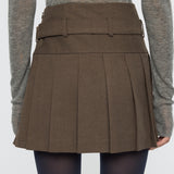 LOW SLUNG PLEATED MINI SKIRT
