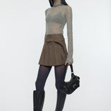 LOW SLUNG PLEATED MINI SKIRT