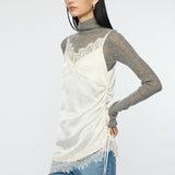 DOT SATIN CAMI DRESS Off White / Free
