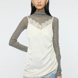 DOT SATIN CAMI DRESS Off White / Free