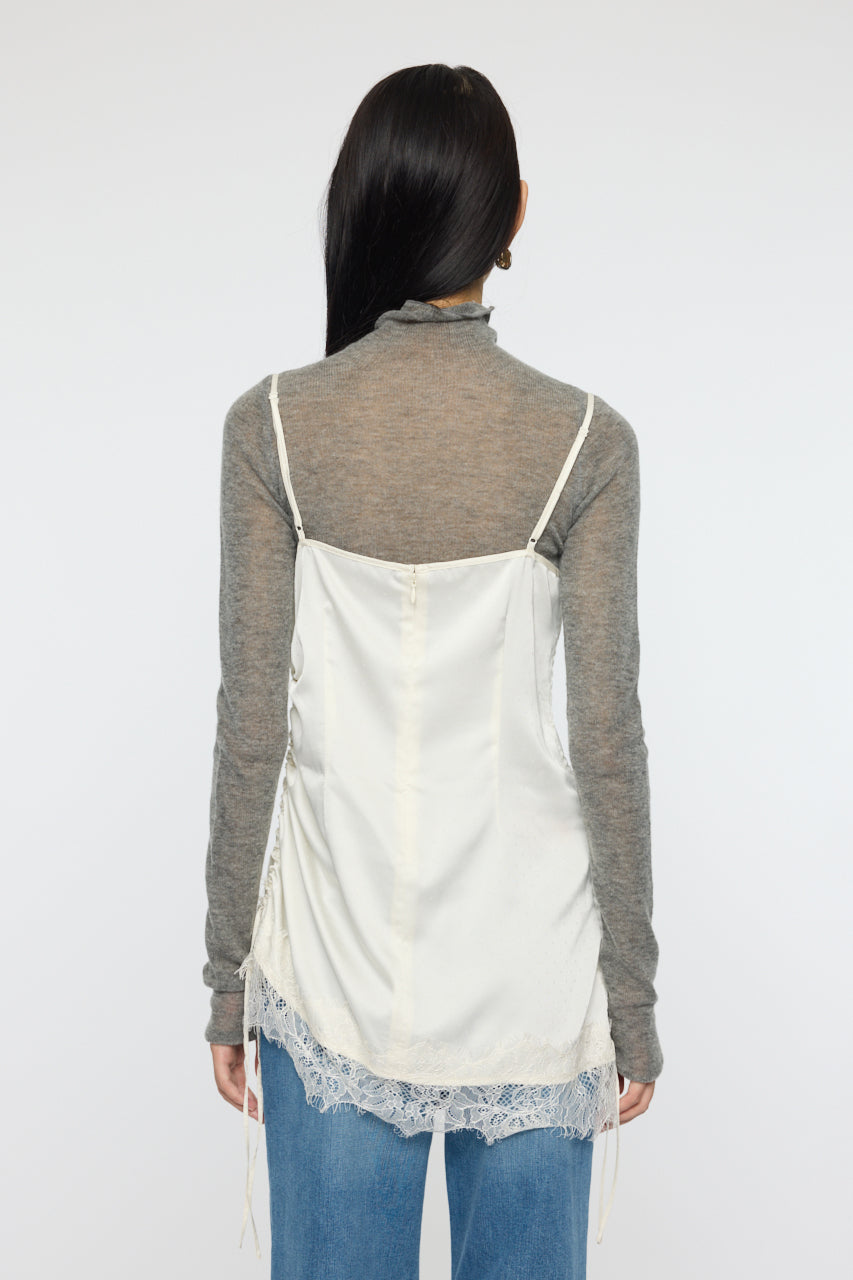 DOT SATIN CAMI DRESS Off White / Free