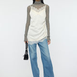 DOT SATIN CAMI DRESS Off White / Free