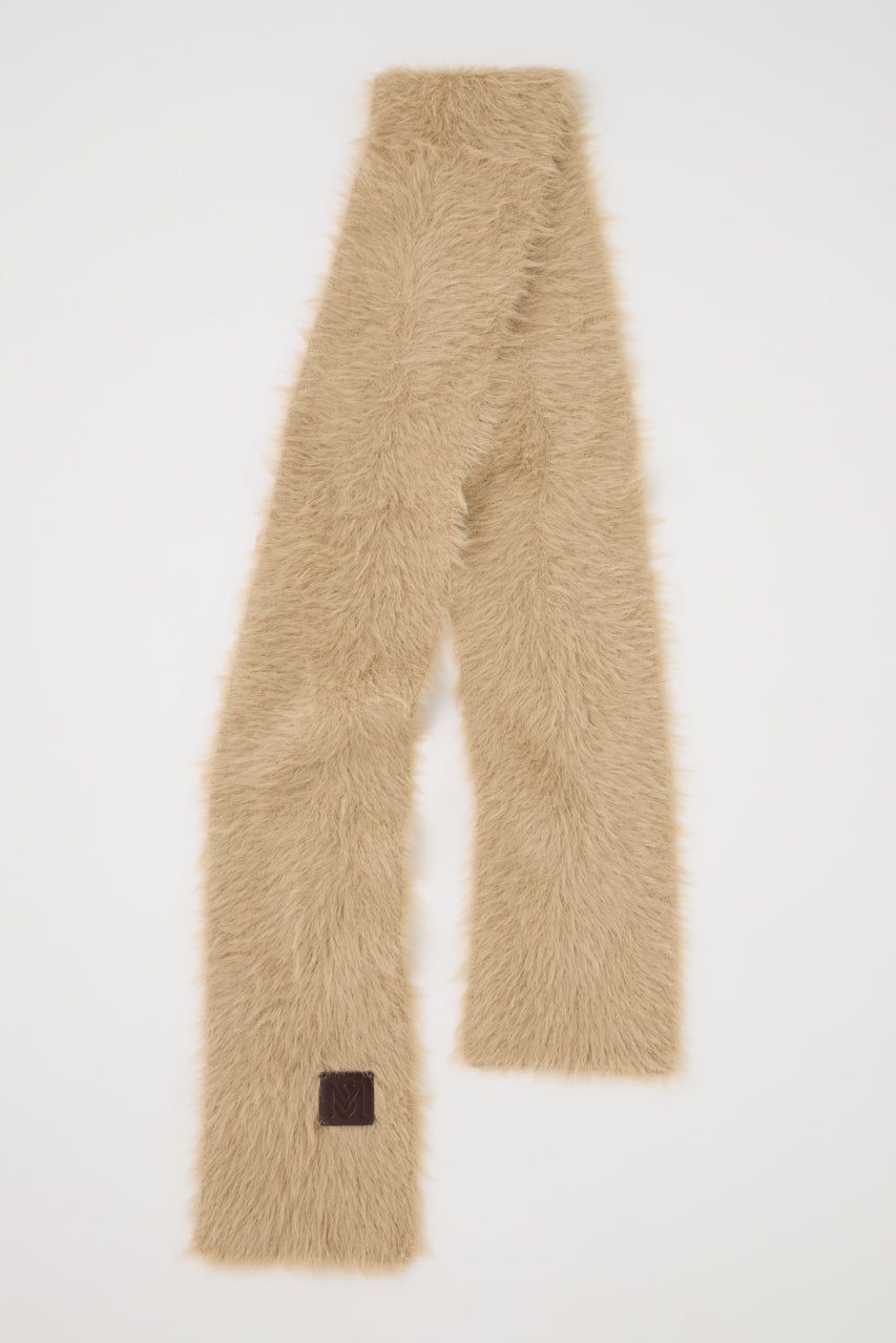 FLUFFY KNIT SCARF Beige / Free