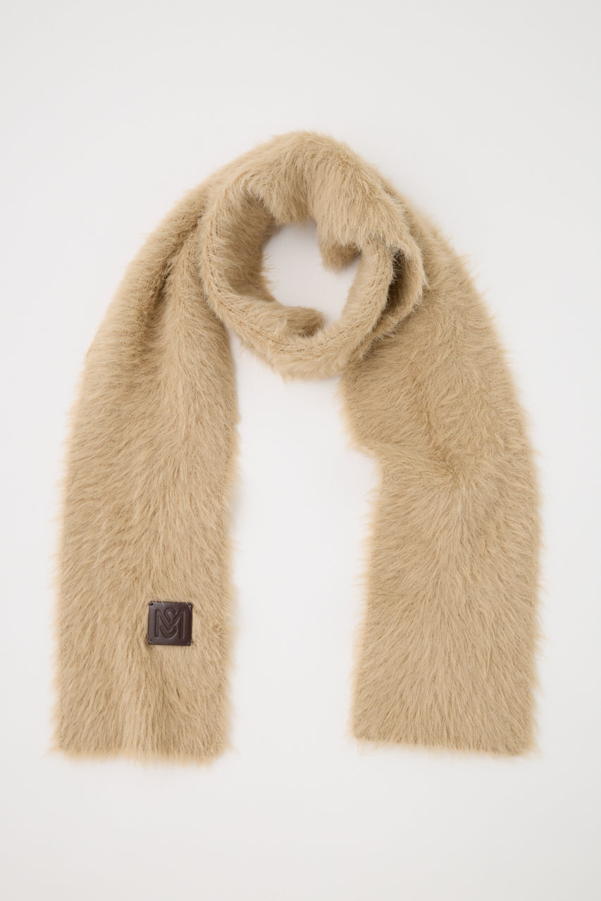 FLUFFY KNIT SCARF Beige / Free