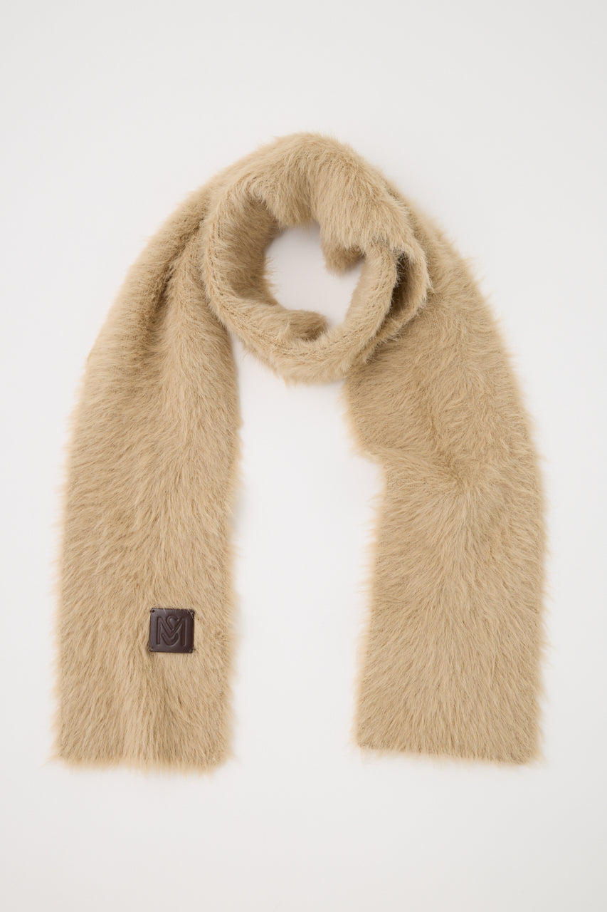 FLUFFY KNIT SCARF Beige / Free