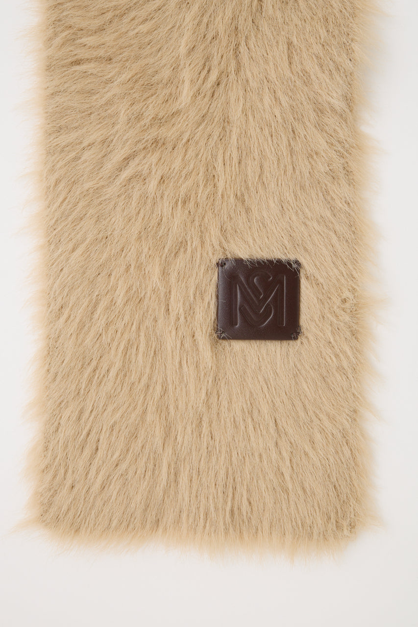 FLUFFY KNIT SCARF Beige / Free