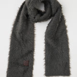 FLUFFY KNIT SCARF Gray / Free