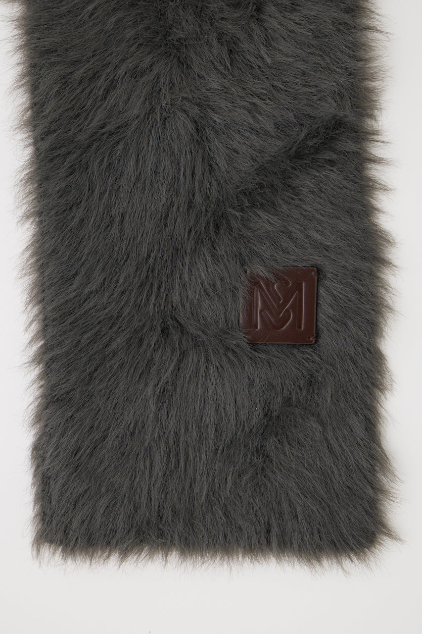 FLUFFY KNIT SCARF Gray / Free