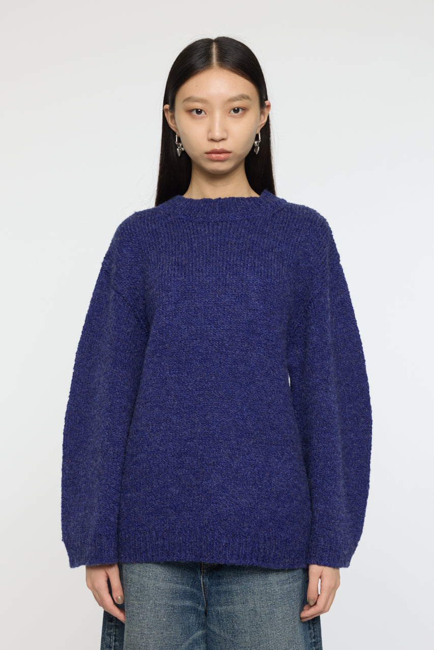 BRUSHED OVERSIZED SWEATER Blue / Free