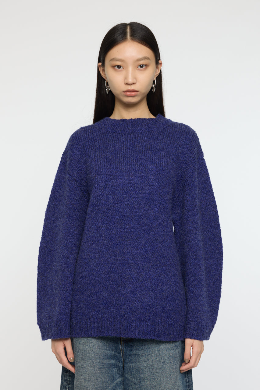 BRUSHED OVERSIZED SWEATER Blue / Free
