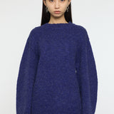 BRUSHED OVERSIZED SWEATER Blue / Free