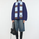 BRUSHED OVERSIZED SWEATER Blue / Free