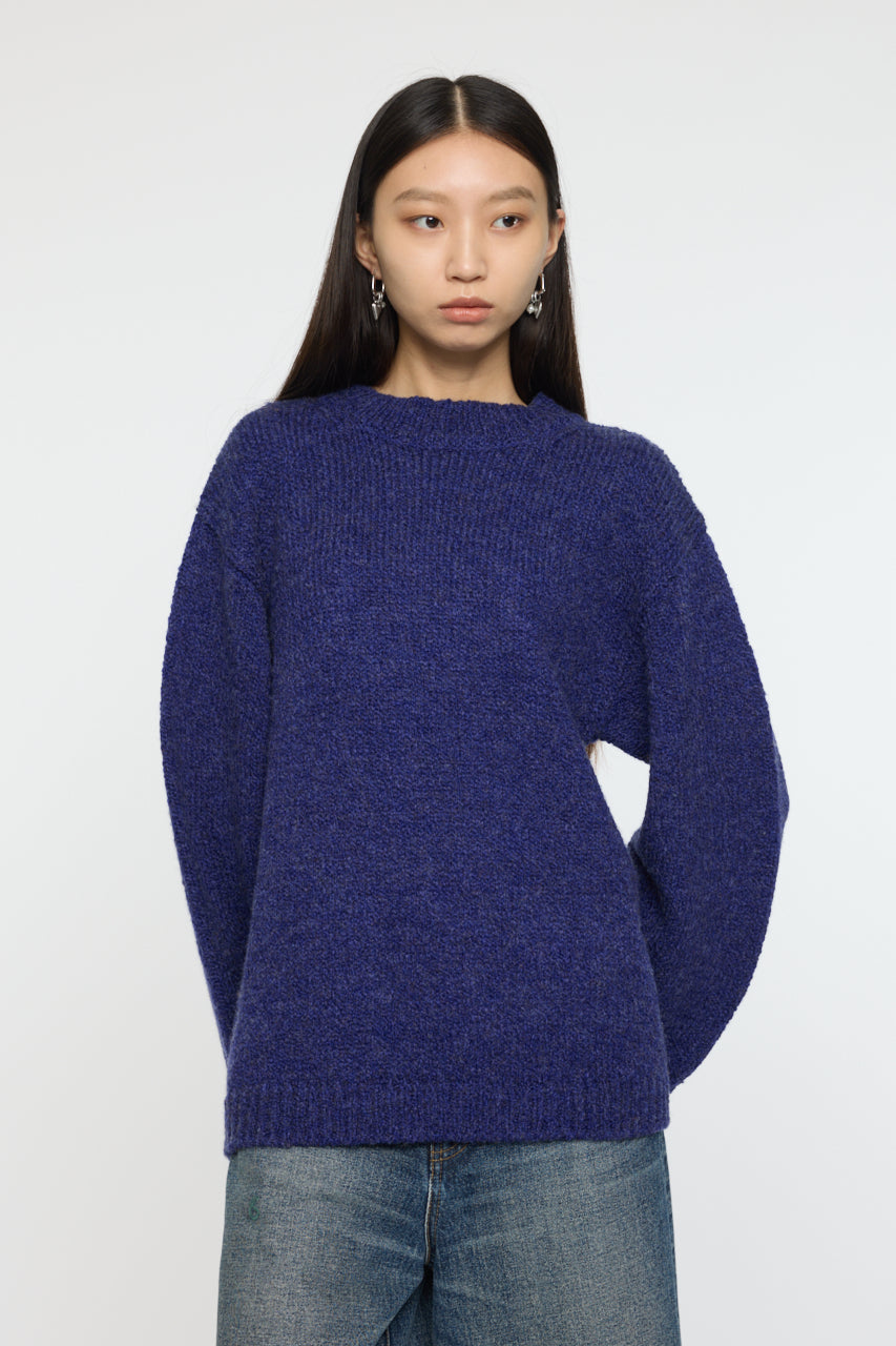 BRUSHED OVERSIZED SWEATER Blue / Free