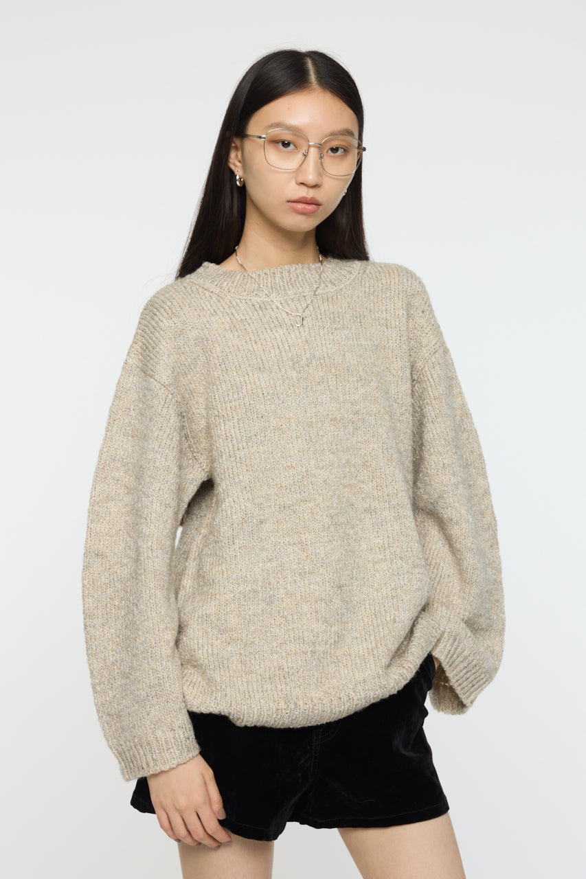 BRUSHED OVERSIZED SWEATER Light Beige / Free