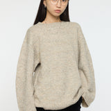 BRUSHED OVERSIZED SWEATER Light Beige / Free
